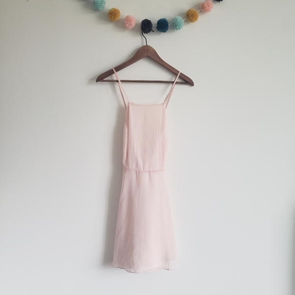 Lulus Dresses & Skirts - Lulu's Peach Backless Skater Dress